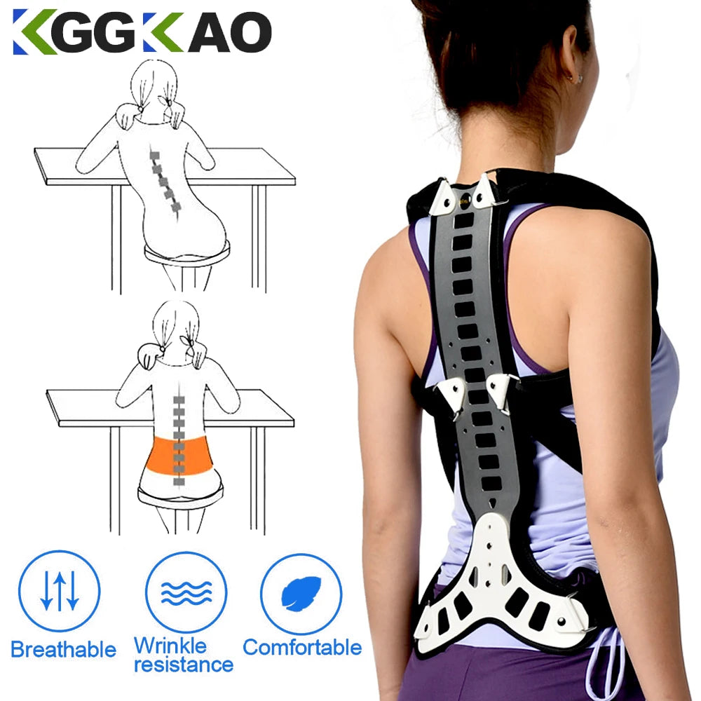 Back Brace Posture Corrector Women Men Adjustable Back Support Belt for Full Back Scoliosis & Hunchback Correction, Pain Relief