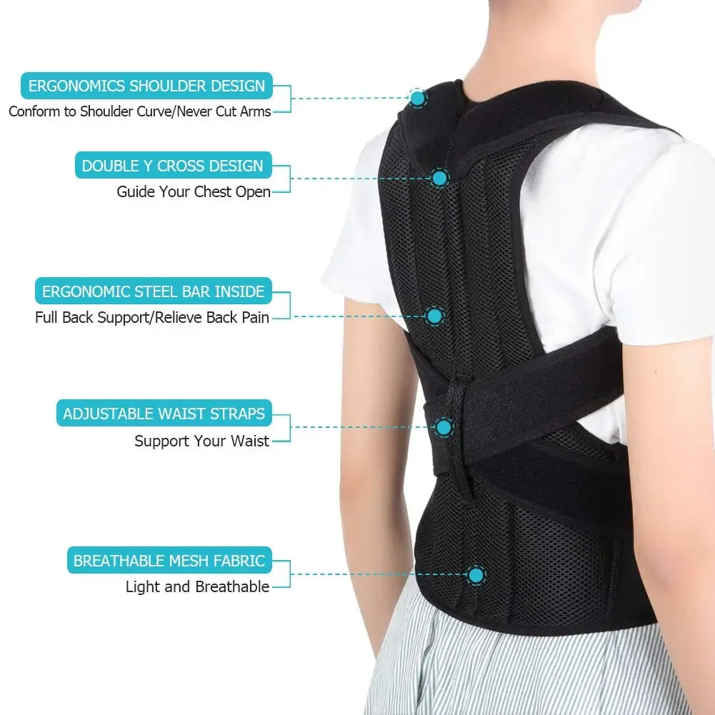 Back Posture Corrector Adult Back Support Shoulder Lumbar Brace Health Care Support Corset Back Belt