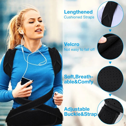 Back Brace Posture Corrector Women Men Adjustable Back Support Belt for Full Back Scoliosis & Hunchback Correction, Pain Relief