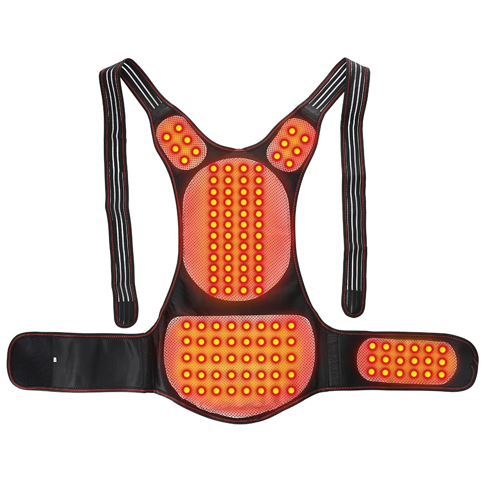 Self Heating Back Support Waist Brace Magnetic Heating Corrector Therapy Belt Back Posture Corrector Spine Back Lumbar Belt