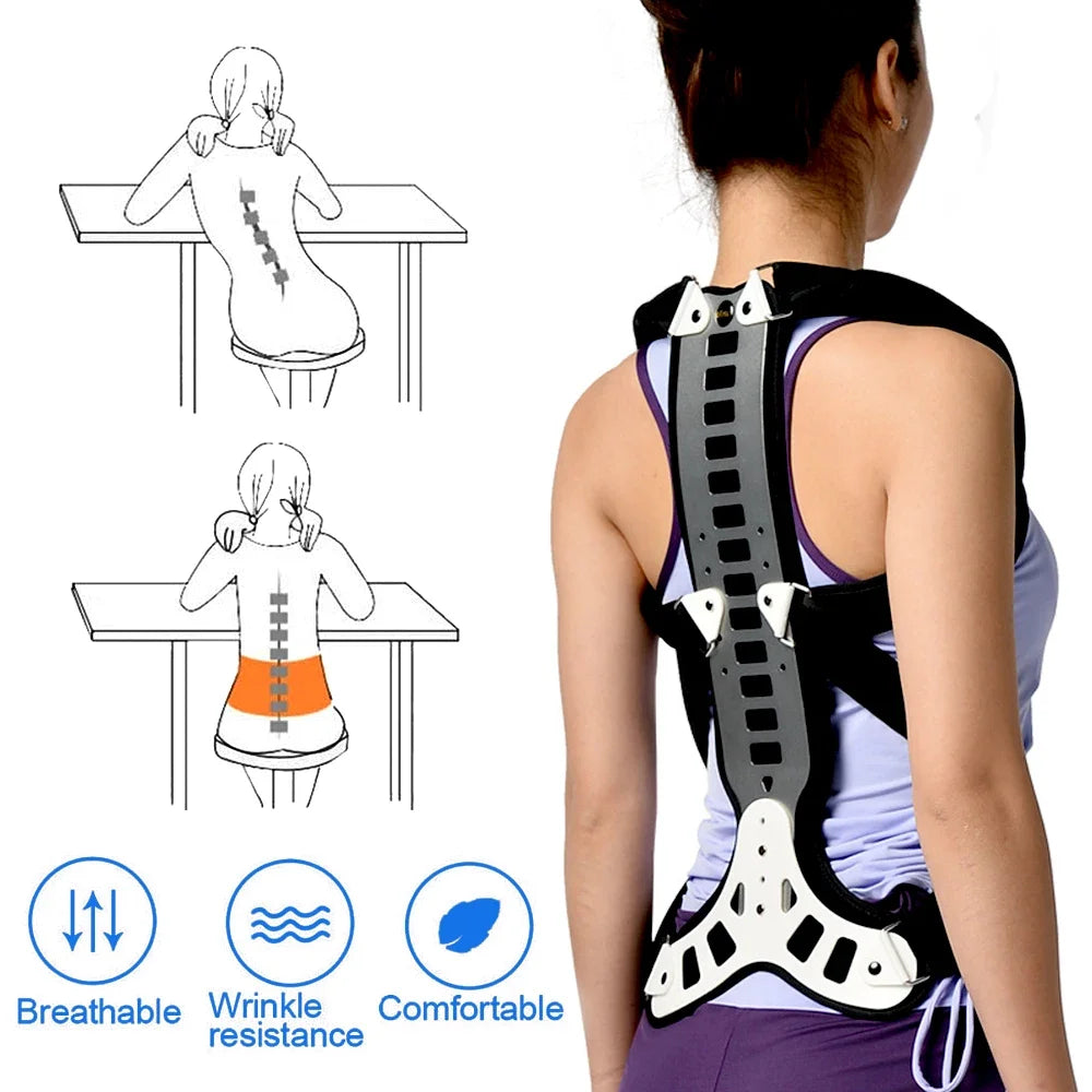 Back Brace Posture Corrector Women Men Adjustable Back Support Belt for Full Back Scoliosis & Hunchback Correction, Pain Relief