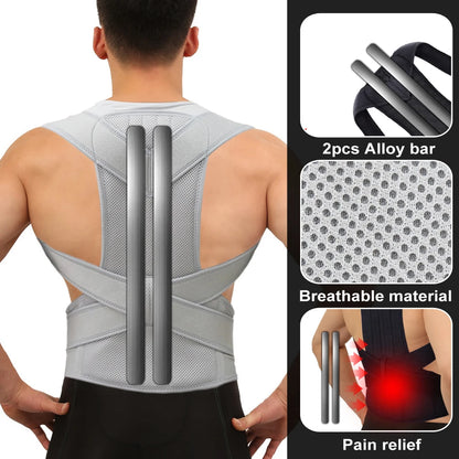 Alloy Bar Posture Corrector Scoliosis Back Brace Spine Corset Shoulder Therapy Support Posture Correction Belt Orthopedic Back