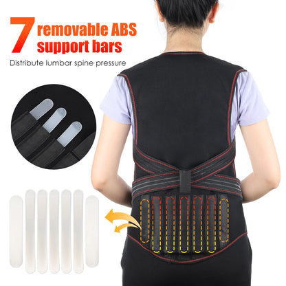 Self Heating Back Support Waist Brace Magnetic Heating Corrector Therapy Belt Back Posture Corrector Spine Back Lumbar Belt