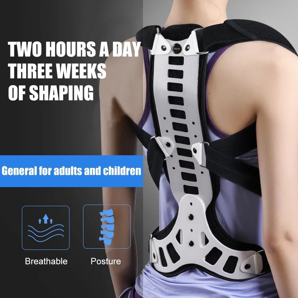 Back Brace Posture Corrector Women Men Adjustable Back Support Belt for Full Back Scoliosis & Hunchback Correction, Pain Relief