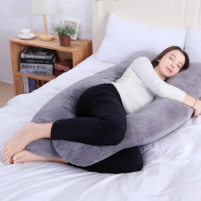 Cotton Full Body Pillow for Pregnant Women U Shape Pregnancy Pillow Sleeping Support Maternity Pillow for Side Sleepers