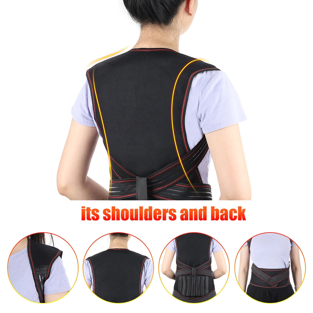 Self Heating Back Support Waist Brace Magnetic Heating Corrector Therapy Belt Back Posture Corrector Spine Back Lumbar Belt