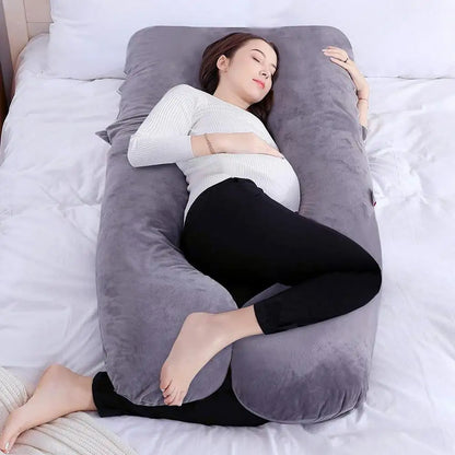 Cotton Full Body Pillow for Pregnant Women U Shape Pregnancy Pillow Sleeping Support Maternity Pillow for Side Sleepers