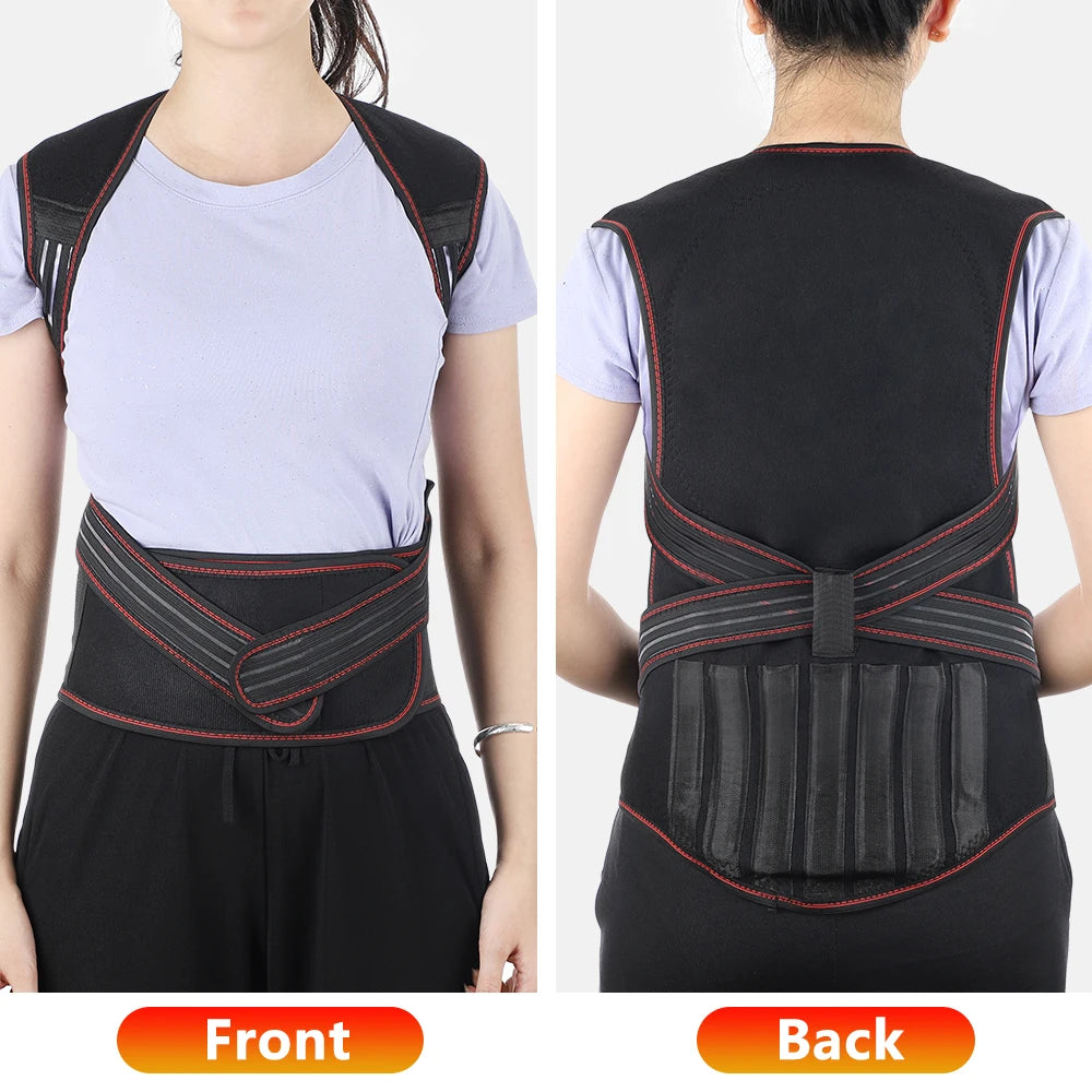 Self Heating Back Support Waist Brace Magnetic Heating Corrector Therapy Belt Back Posture Corrector Spine Back Lumbar Belt