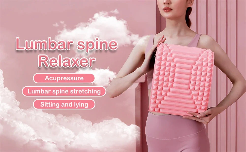 Back Stretcher Pillow Waist Massage Neck Lumbar Support Massager, Posture Corrector, Sciatica, Herniated Disc Pain Relief Relax