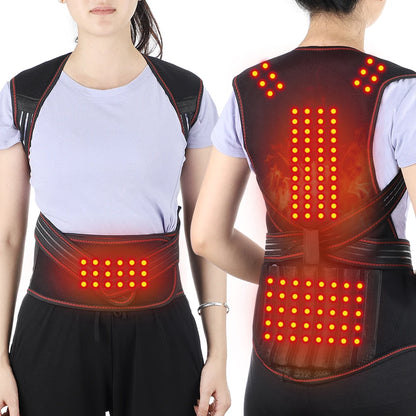 Self Heating Back Support Waist Brace Magnetic Heating Corrector Therapy Belt Back Posture Corrector Spine Back Lumbar Belt