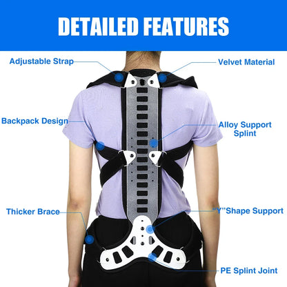 Back Brace Posture Corrector Women Men Adjustable Back Support Belt for Full Back Scoliosis & Hunchback Correction, Pain Relief